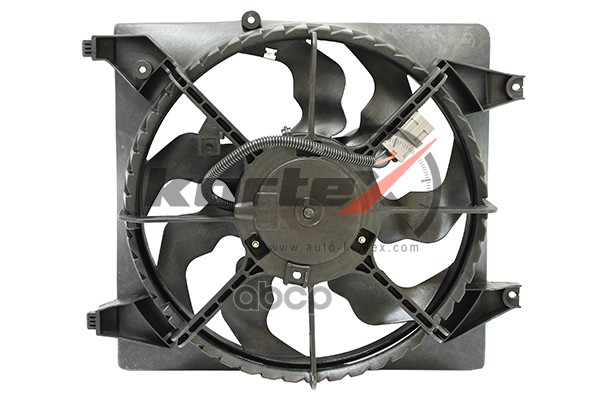 Вентилятор радиатора Hyundai Santa Fe II (06-) 2.2СRDi2.7i (LFK 08B2) с кожухом KFD046 KORTEX арт. KFD046