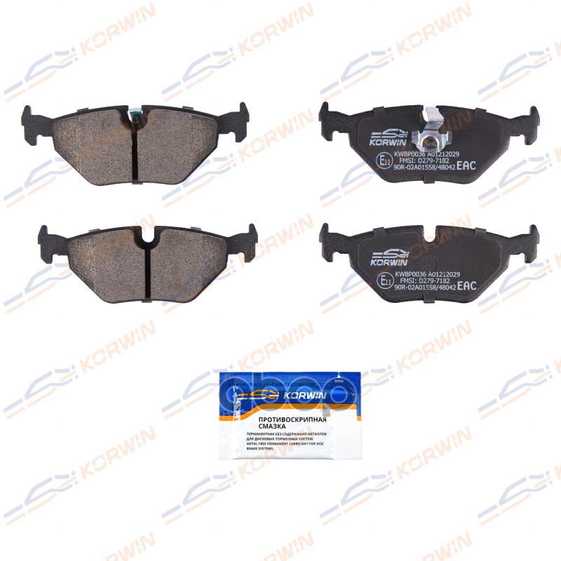 Колодки Тормозные Дисковые Зад. Bmw 3 (E36) 90- KORWIN арт. KWBP0036