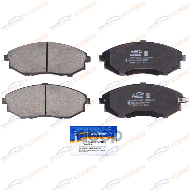 Колодки Тормозные Дисковые Перед. Ecoline. Chevrolet Epica (05-11) KORWIN арт. KWBP0077E