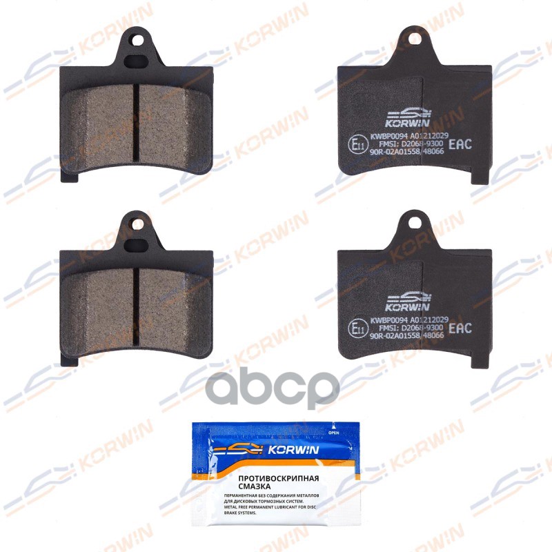 Колодки Тормозные Дисковые Зад. Citroen C5 I-Iii (Dc/De/Rc/Re/Rw) 01- KORWIN арт. KWBP0094