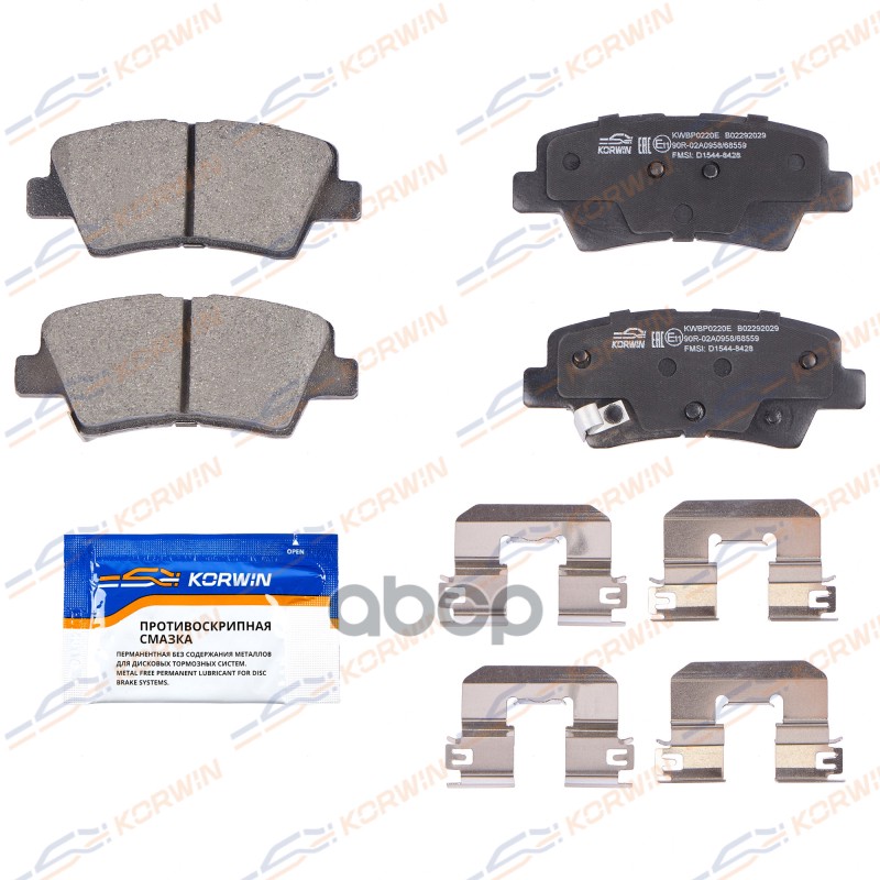 Колодки Тормозные Дисковые Зад. Ecoline. Hyundai Solaris (Rb) 10-/Tucson 15-/Kia Rio 11- KORWIN арт. KWBP0220E