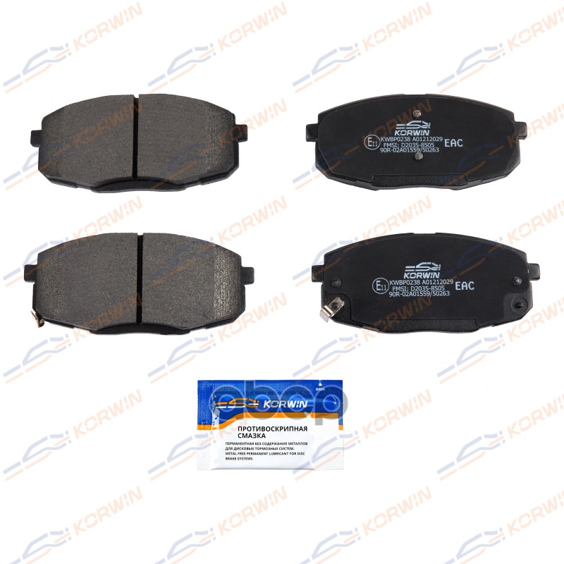 Колодки Тормозные Дисковые Перед. Hyundai Creta 16-/I30 07-/Kia Ceed 06- KORWIN арт. KWBP0238