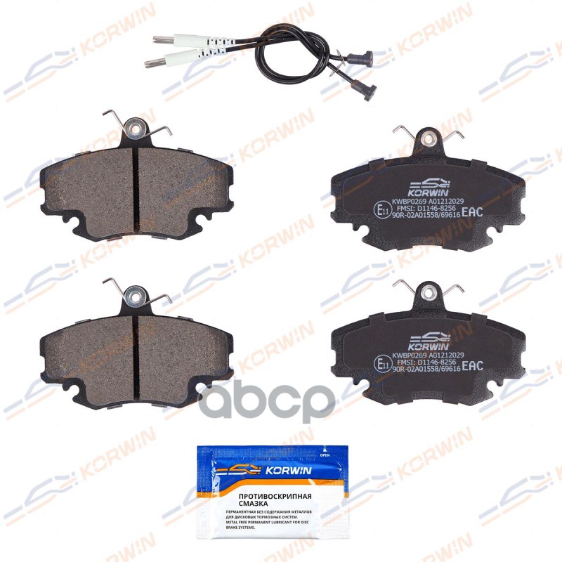 Колодки Тормозные Дисковые Перед. Renault Logan 04-/Symbol I-Iii 98-/Lada Largus 12- KORWIN арт. KWBP0269