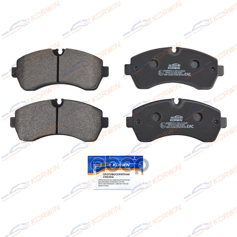 Колодки Тормозные Дисковые Перед. Mercedes Sprinter (906/907/910) 06-/Vw Crafter 06- KORWIN арт. KWBP0313