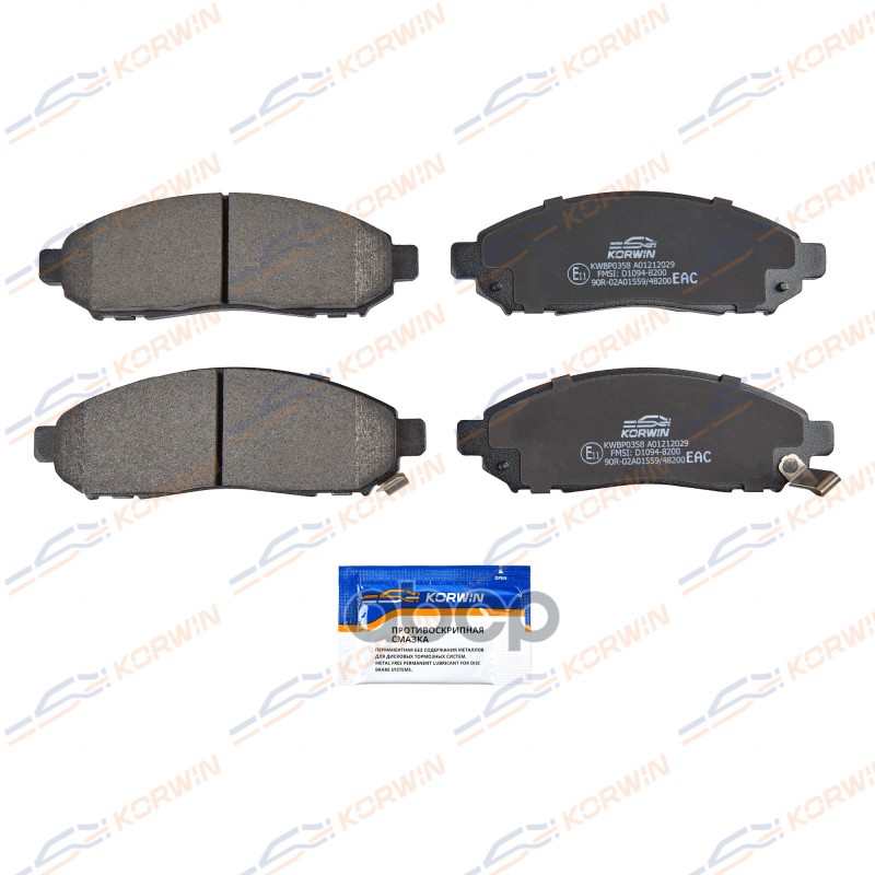 Колодки Тормозные Перед. Nissan Leaf 10-/Pathfinder (R51) 05-14/Murano 03-08 KORWIN арт. KWBP0358