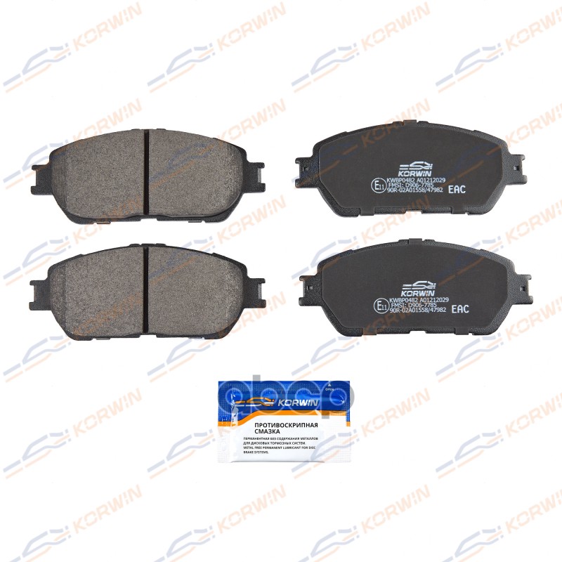 Колодки Тормозные Дисковые Перед. Toyota Camry (V30) 01-06/Alphard (H1) 03-/Estima 00- KORWIN арт. KWBP0482