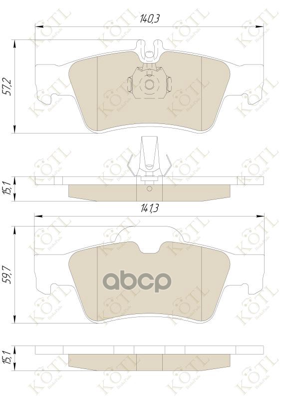 Колодки тормозные дисковые задние к-т MERCEDES-BENZ W211/W212/W220/W221/R230 KOTL арт. 1546kt