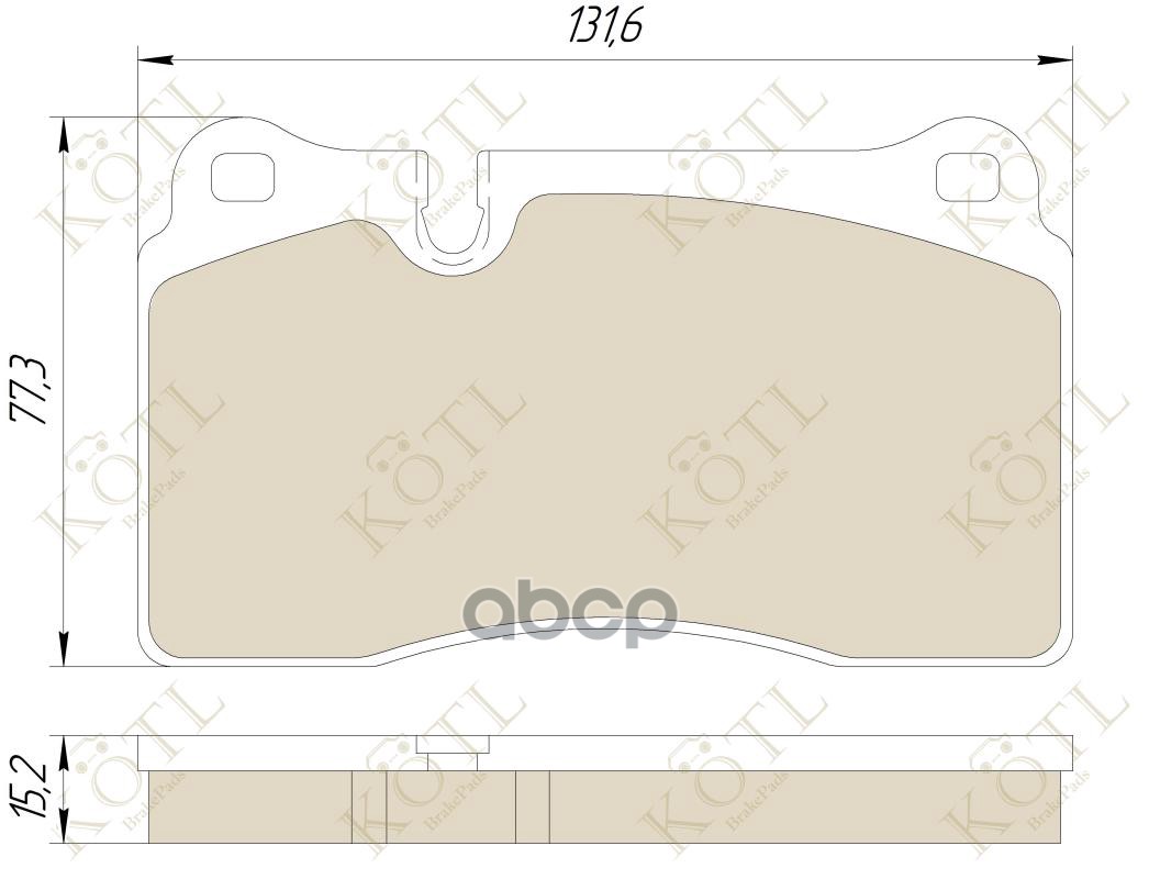 Колодки тормозные дисковые передние к-т VOLKSWAGEN TOUAREG 02- KOTL арт. 1670kt