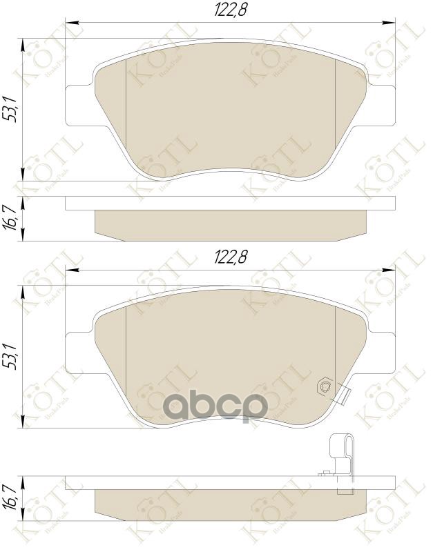 Колодки тормозные дисковые передние к-т OPEL CORSA D 06> KOTL арт. 1700kt