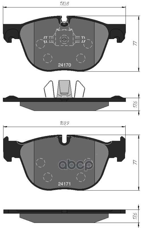 Колодки тормозные дисковые передние к-т BMW X5 E70 07-/X6 E71 08- KOTL арт. 1726kt