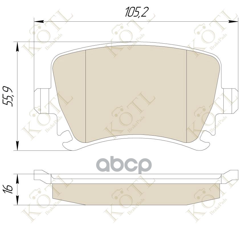 Колодки тормозные дисковые задние к-т VW PASSAT/SHARAN 10-/TIGUAN 07-/SEAT ALHAMBRA KOTL арт. 1763kt