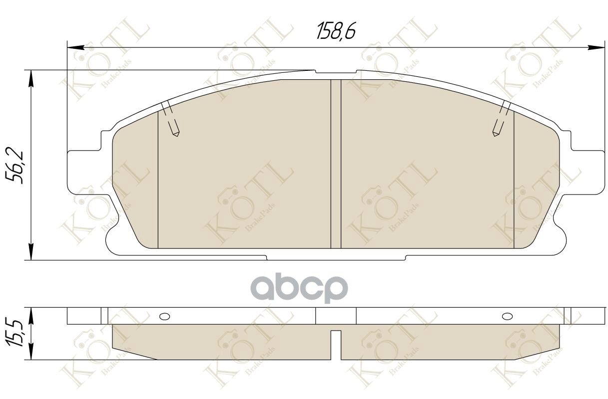 Колодки тормозные дисковые передние к-т NISSAN PATHFINDER 97-04/X-TRAIL 01-07 KOTL арт. 3293kt