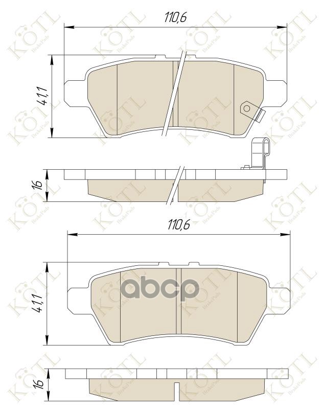 Колодки тормозные дисковые задние к-т NISSAN NP300  PATHFINDER KOTL арт. 3405kt