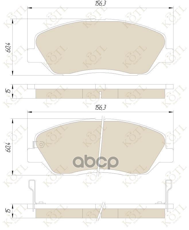 Колодки тормозные дисковые передние к-т HYUNDAI SANTA FE (CM) / (SM) 05- / KIA SORENTO KOTL арт. 3418kt