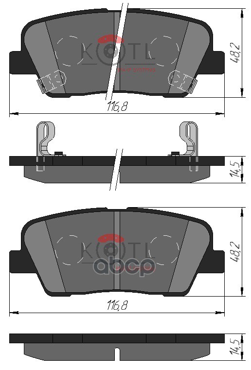 Колодки тормозные дисковые задние к-т HYUNDAI SANTA FE (CM) 2.2D 09-/KIA SORENTO KOTL арт. 3499kt