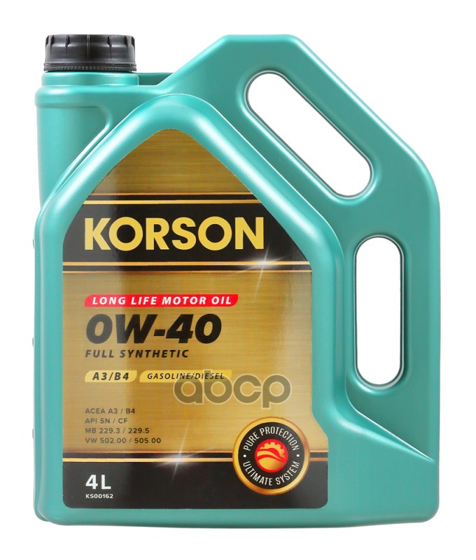 Korson 0W-40 Full Synthetic A3/B4 4Л (Синт. Мотор. Масло.)