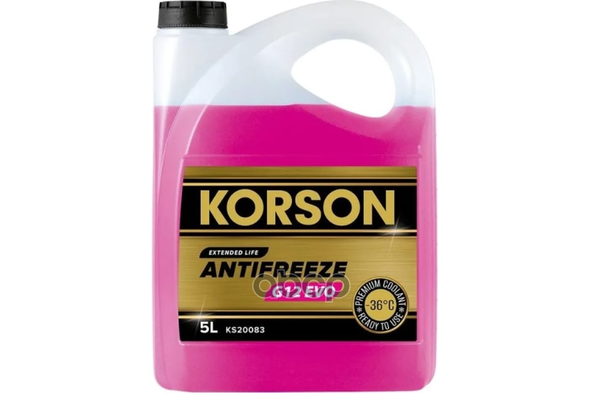 Антифриз KORSON G12 EVO -36 pink 5L Korson арт. ks20083