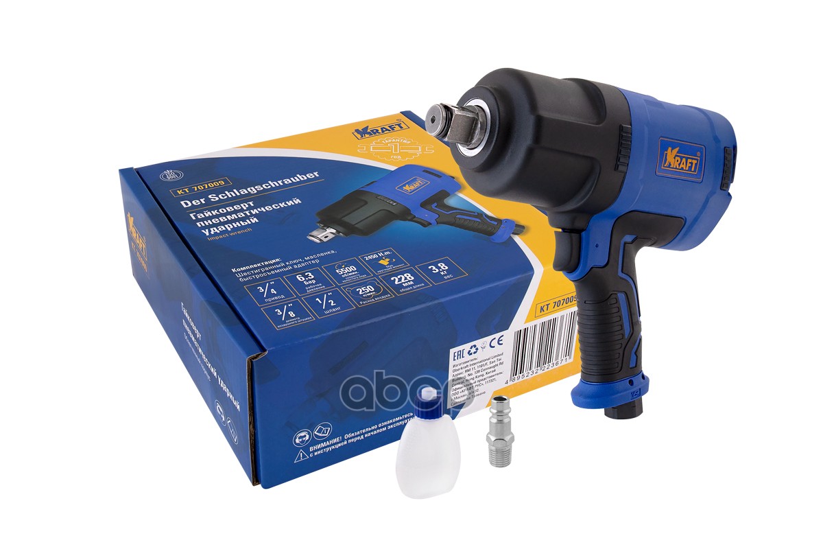 Гайковерт Пневматический Ударный 3/4 2450 Н.м. Kraft Kt 707009 Kraft Kt707009 Kraft арт. KT707009