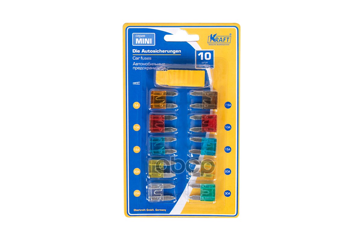 Набор Предохранителей В Блистере (Мини 10 Шт.) С Пинцетом Kraft Kt870019 Kraft арт. KT870019