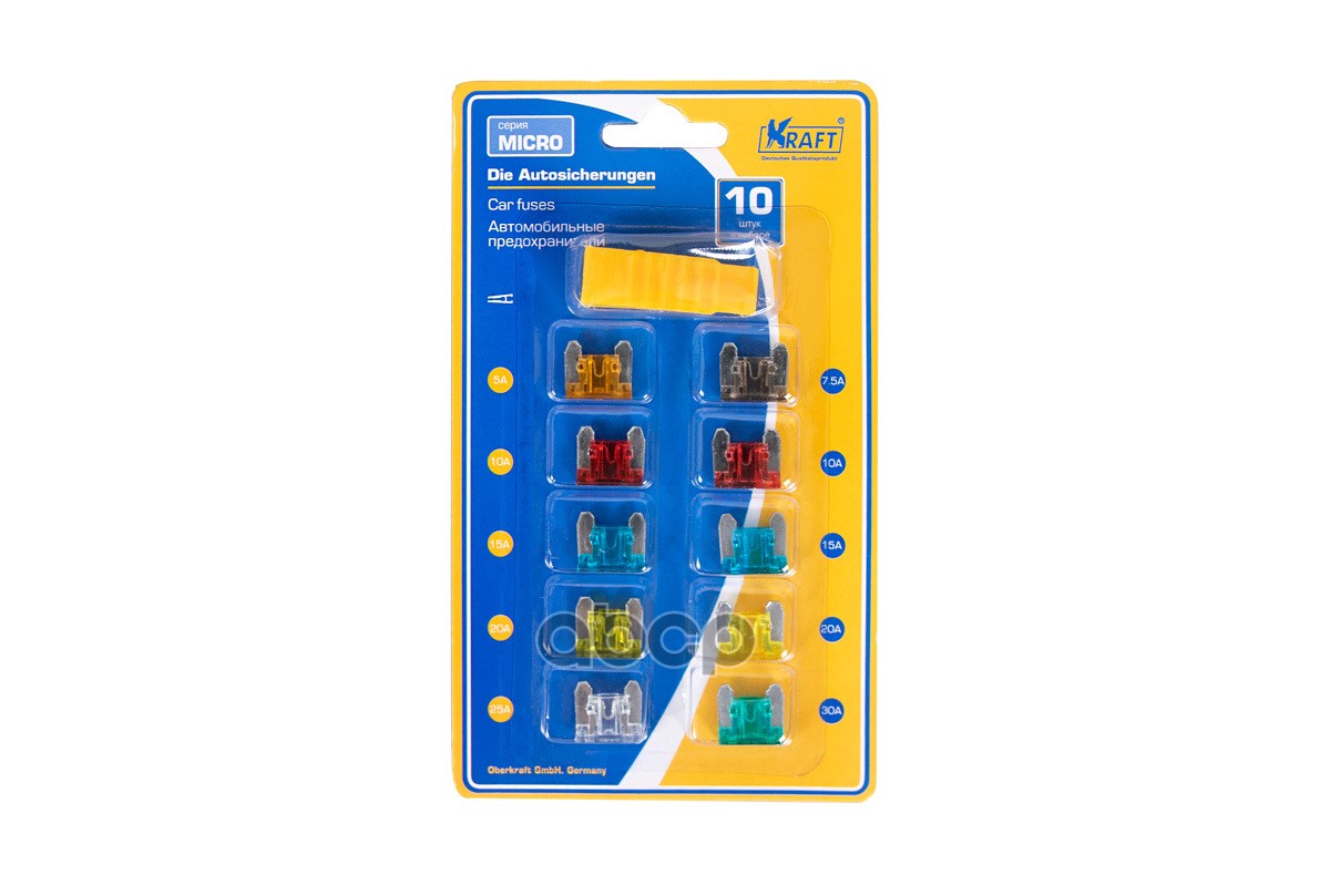 Набор Предохранителей В Блистере (Micro 10 Шт.) С Пинцетом Kraft Kt870020 Kraft арт. KT870020