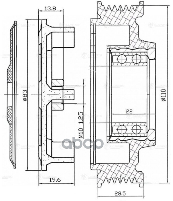 Муфта компрессора кондиц. в сборе для а/м Skoda Octavia A5 (04-) (тип Denso) (LCC 1801) LUZAR арт. LCC1801