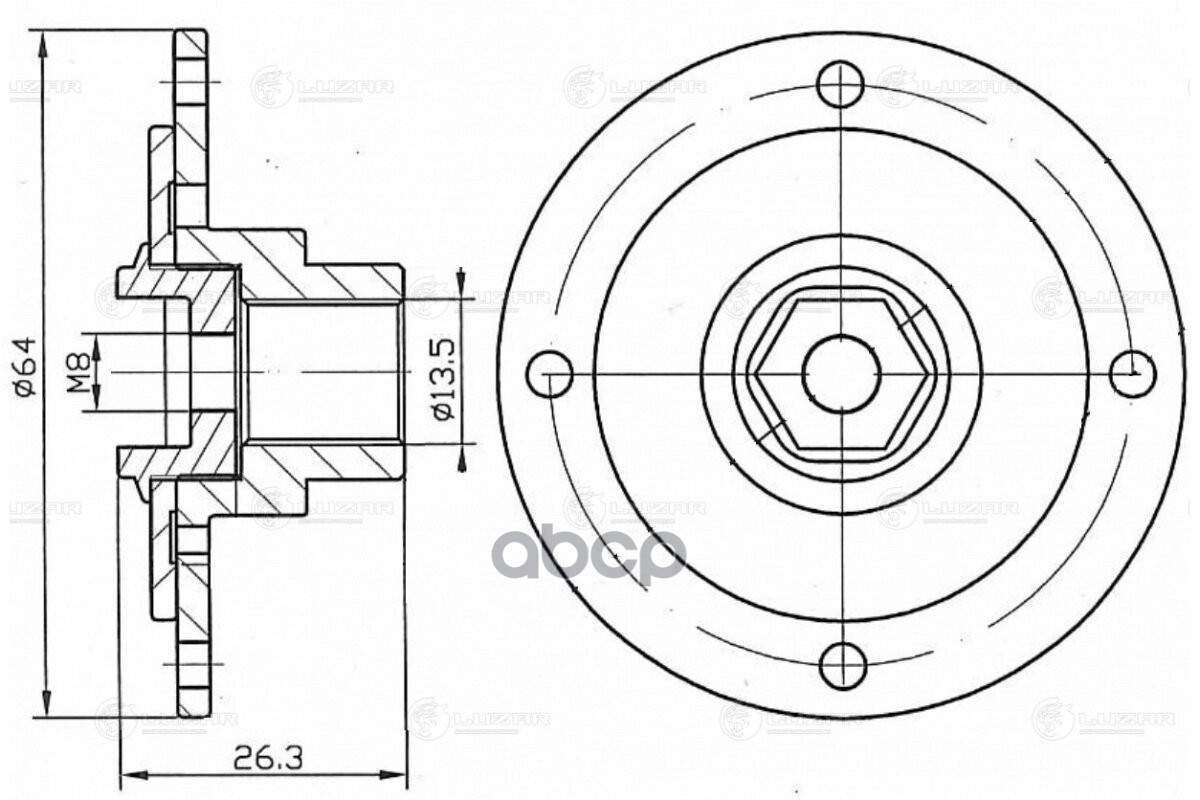 Пластина Срывная Муфты Компрессора Кондиц. Для А/М Kia Sorento Ii (12-) 2.4I LUZAR арт. LCH0802