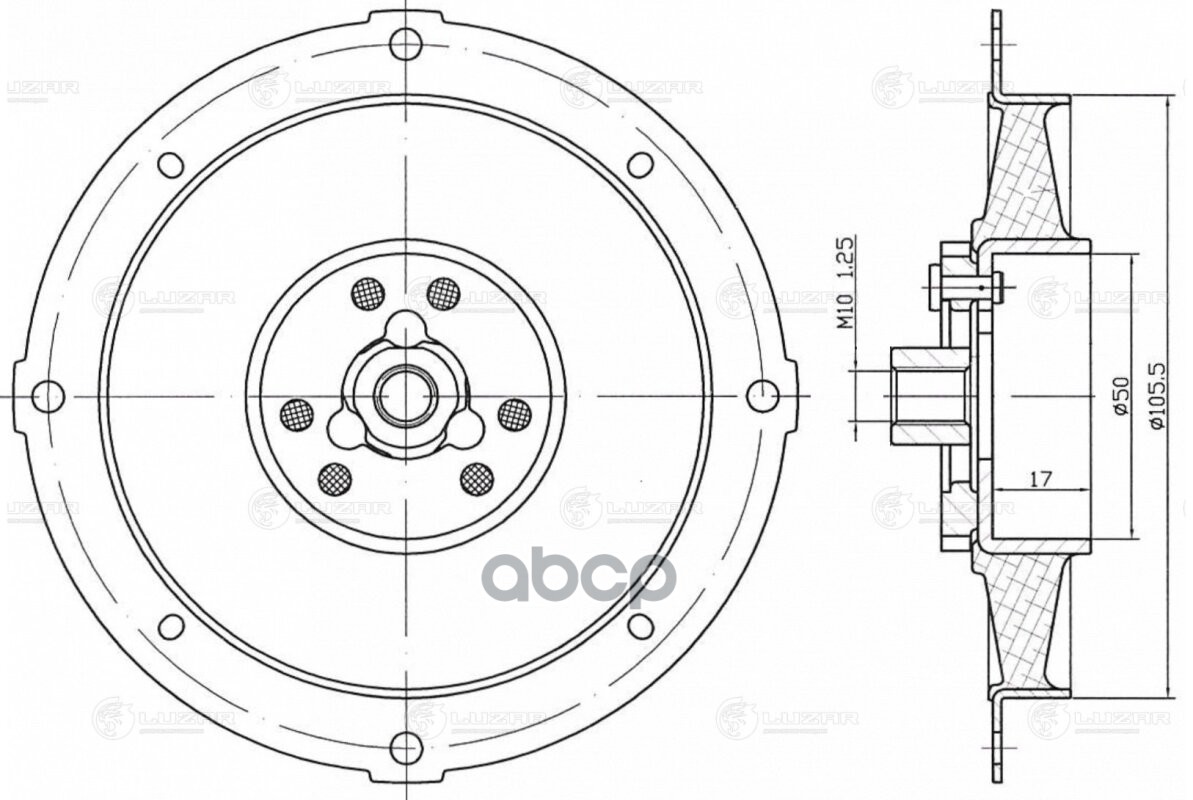 Пластина срывная муфты компрессора кондиц. для а/м Toyota Camry (06-)/RAV 4 (06-) 2.4i (LCH 1901) LUZAR арт. LCH1901