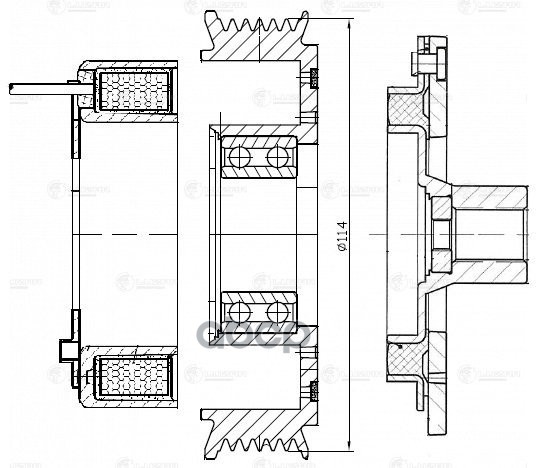 Муфта эл/магн. компрессора кондиц. для а/м Hyundai Solaris (10-)/Kia Rio (10-) (LMAC 0801) LUZAR арт. LMAC0801