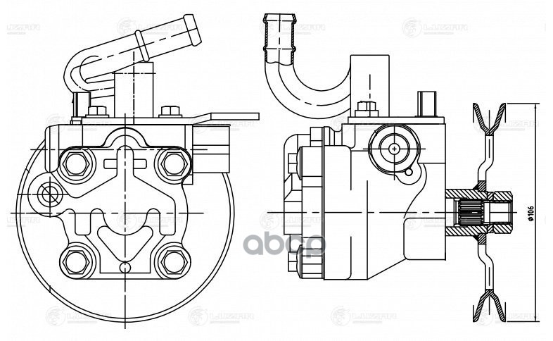 Насос ГУР для а/м Kia Rio (05-) 1.4i (LPS 0811) LUZAR арт. LPS0811