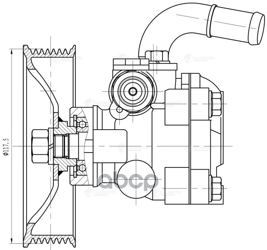 Насос ГУР для а/м Hyundai H-1 (07-) 2.5D (LPS 0825) LUZAR арт. LPS0825