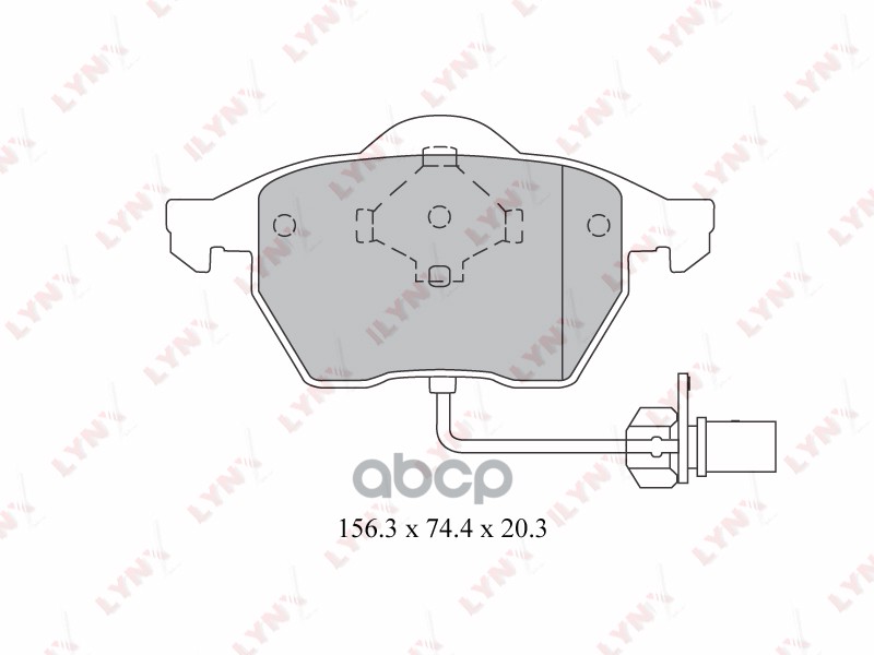 Колодки тормозные передние VW Sharan 1.8-2.8 95-10  FORD Galaxy 1.9D-2.3 95-06  SEAT Alhambra 1.8-2. LYNXauto арт. bd-3024