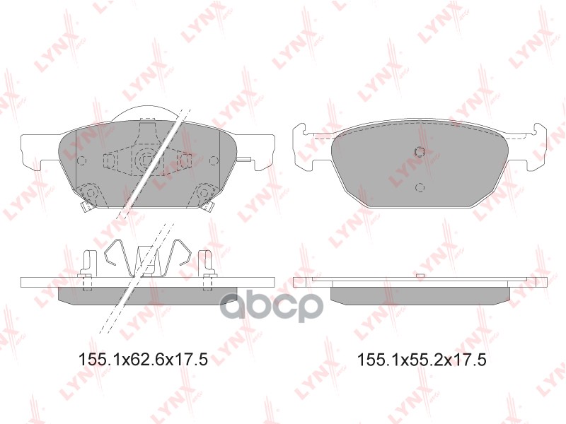 Колодки тормозные передние HONDA Accord VIII 2.0-2.4 08> / Civic 1.4-2.2D 12> LYNXauto арт. bd-3423