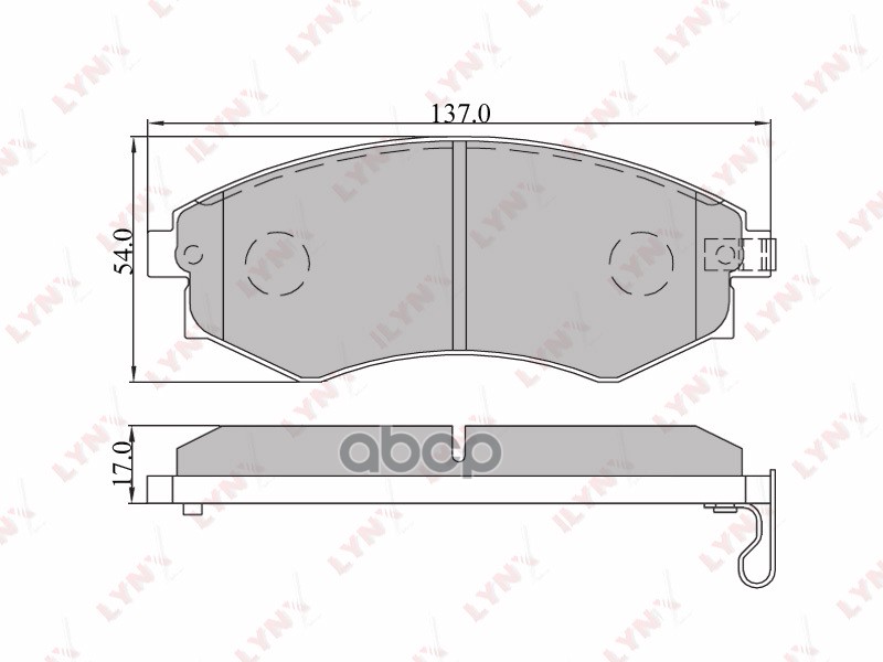 Колодки тормозные передние HYUNDAI Elantra 00> / Lantra 98> / Sonata >01  KIA Magentis 01-05 LYNXauto арт. bd-3607