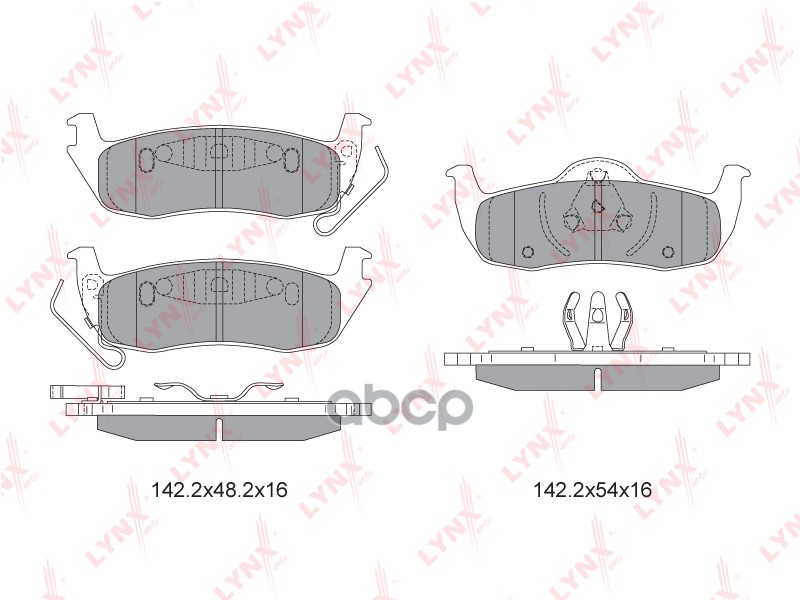 Колодки тормозные задние JEEP Commander 3.0D-5.7 05-10 / Grand Cherokee II-III 2.7D-4.7 04-10  NISSA LYNXauto арт. bd-4204