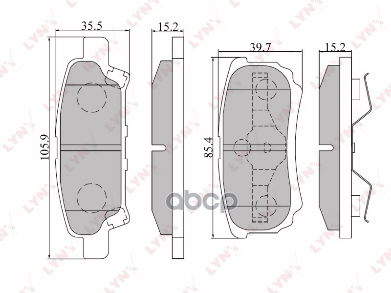Колодки тормозные задние MITSUBISHI Lancer(CS)-X 1.5-2.0D 03> / Outlander 03> LYNXauto арт. bd-5505