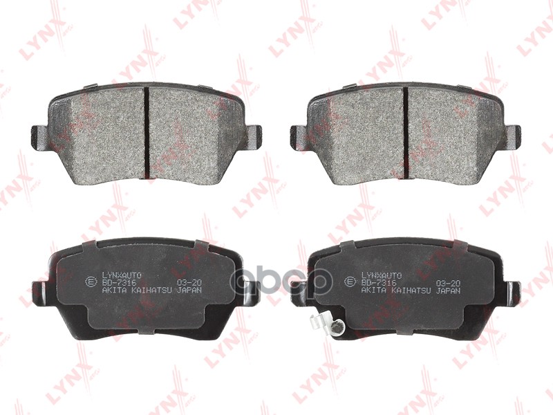 Колодки тормозные передние SUZUKI Splash 08> / Swift III 05>  OPEL Agila B 08> LYNXauto арт. bd-7316