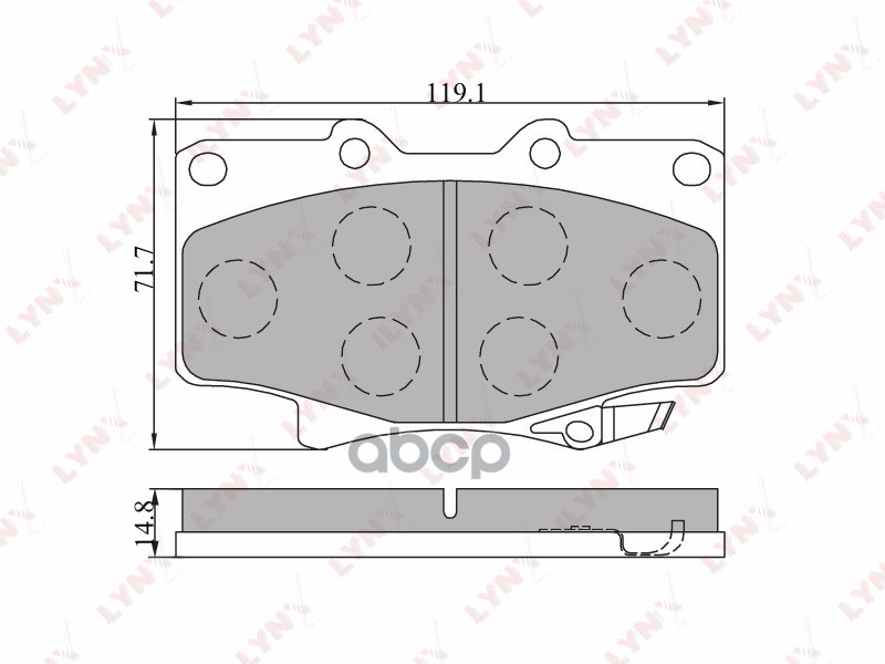Колодки тормозные передние TOYOTA Land Cruiser(J70) 2.4 93-96/4.2D 90-95/(J80) 4.0-4.2D 90-95 LYNXauto арт. bd-7504