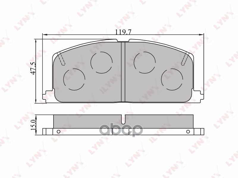 Колодки тормозные передние TOYOTA Camry >92/Carina II (13) >92/Celica >90/Corolla >92/Starlet >92 LYNXauto арт. bd-7533