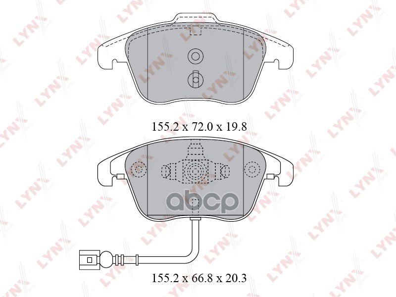 Колодки тормозные передние подходит для VW Tiguan 1.4-2.0 07 BD-8038 LYNXauto арт. BD-8038