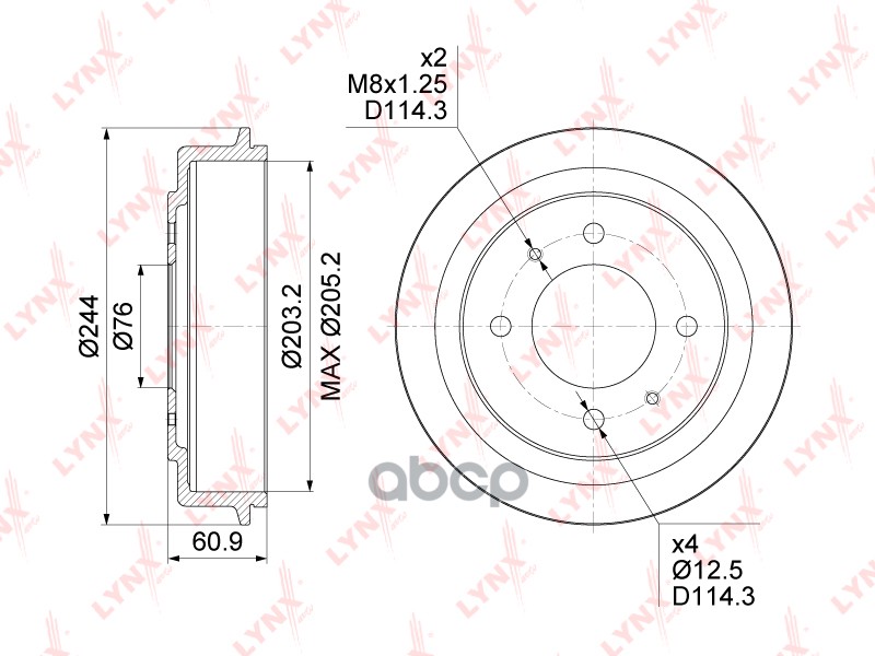 Барабан Тормозной | Зад | LYNXauto арт. BM1071