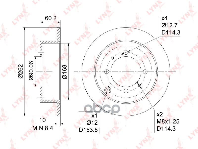 Диск тормозной задний (262x10) подходит для MITSUBISHI Lancer(CS) 1.6-2.4 03 / Galant V-VI 1.8-2.5 92-04 / Space Runner 1.8-2...