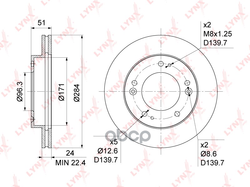 Диск Тормозной | Перед | LYNXauto арт. BN1059