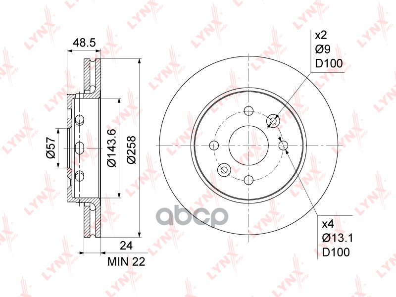 Диск Тормозной Lynxauto Bn-1060 LYNXauto арт. BN-1060