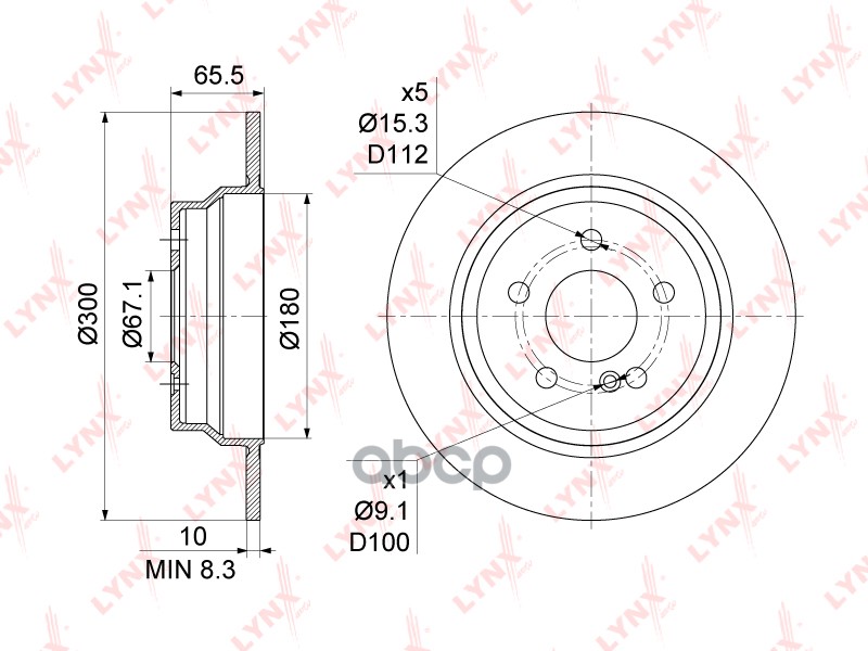 Диск Тормозной Задний (300X10) Подходит Для Mb E200d-350(W211/2) 02 / Cls220d-250D(C218) 14 Bn-1076 LYNXauto арт. BN-1076