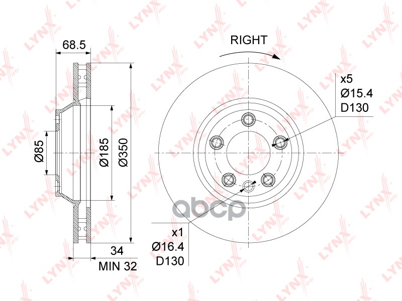 Диск тормозной передний R (350x34) подходит для AUDI Q7 3.0D-6.0D 06-15, VW Touareg(7L) 2.5D-6.0 02-10, PORSCHE Cayenne I-II ...