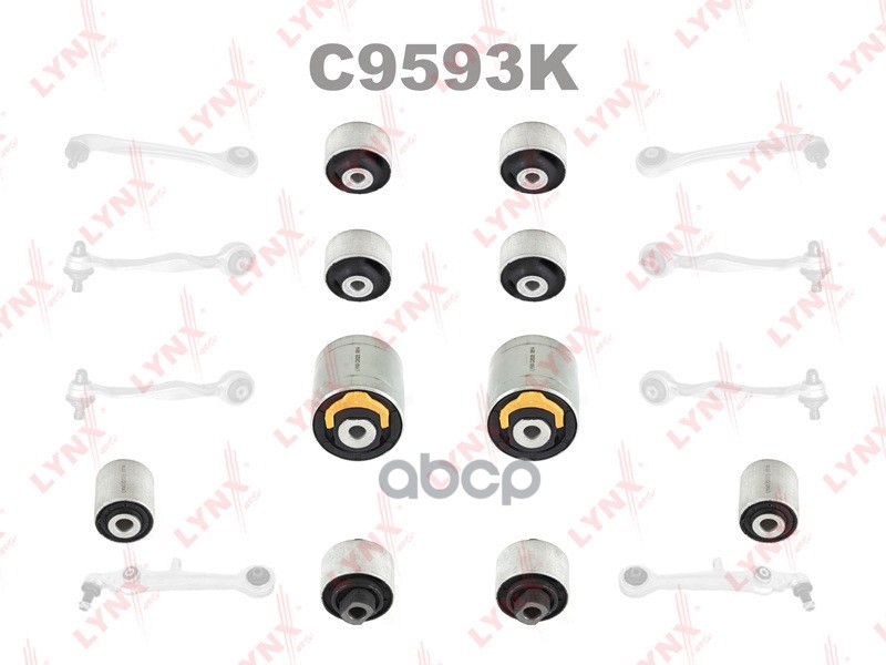 Комплект Сайлентблоков Рычагов Подвески | Перед | (Содержит C8025, C8026, C8027, C8028) Lynxa LYNXauto арт. C9593K