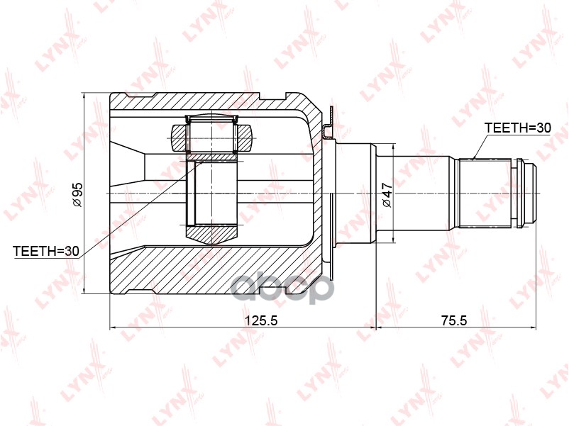 ШРУС внутренний подходит для TOYOTA Land Cruiser Prado(120) 2.7-4.0 02-09 / 4Runner 3.0D-4.7 02-09 / FJ Cruiser 4.0 06, LEXUS...