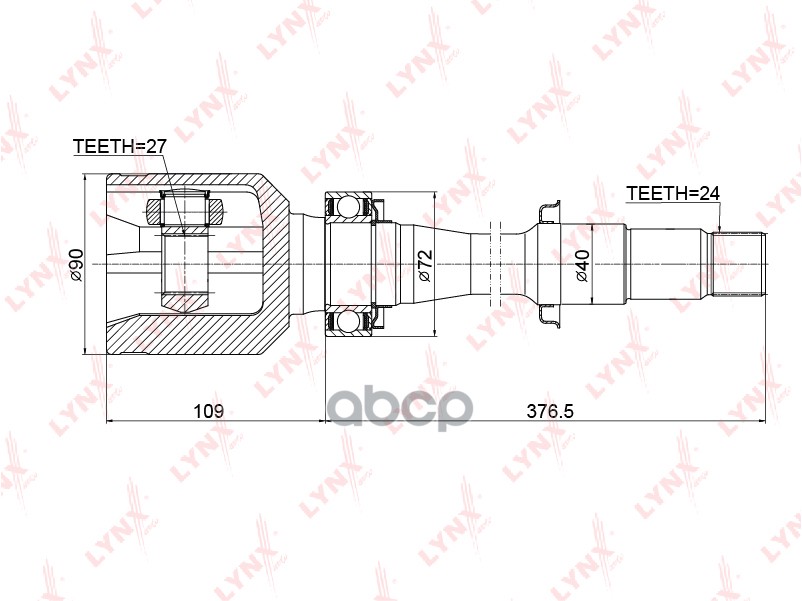ШРУС внутренний LEXUS ES200-330 98-18 / HS250h 09-18 / RX270 08-15  TOYOTA Windom 3.0 01-04 / Rav 4 LYNXauto арт. ci-3722