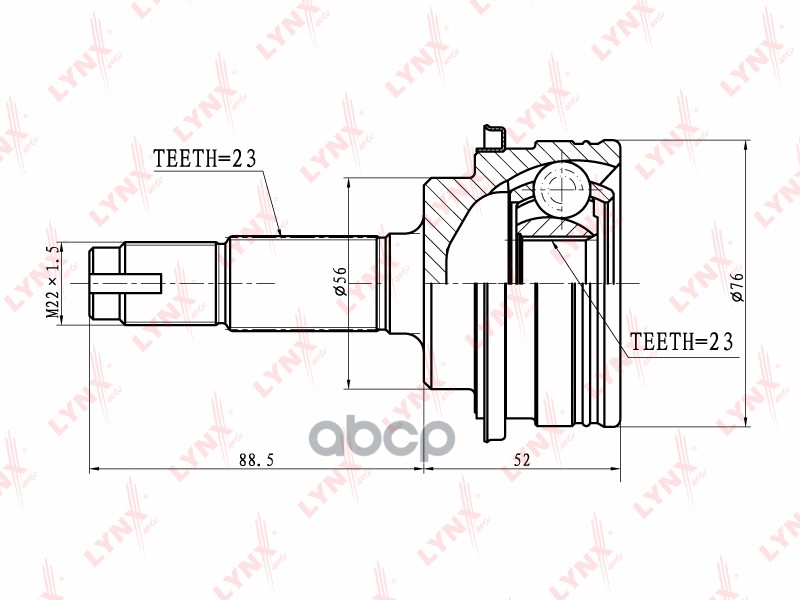 ШРУС наружный TOYOTA Starlet 1.0-1.5D >99 LYNXauto арт. co-7539