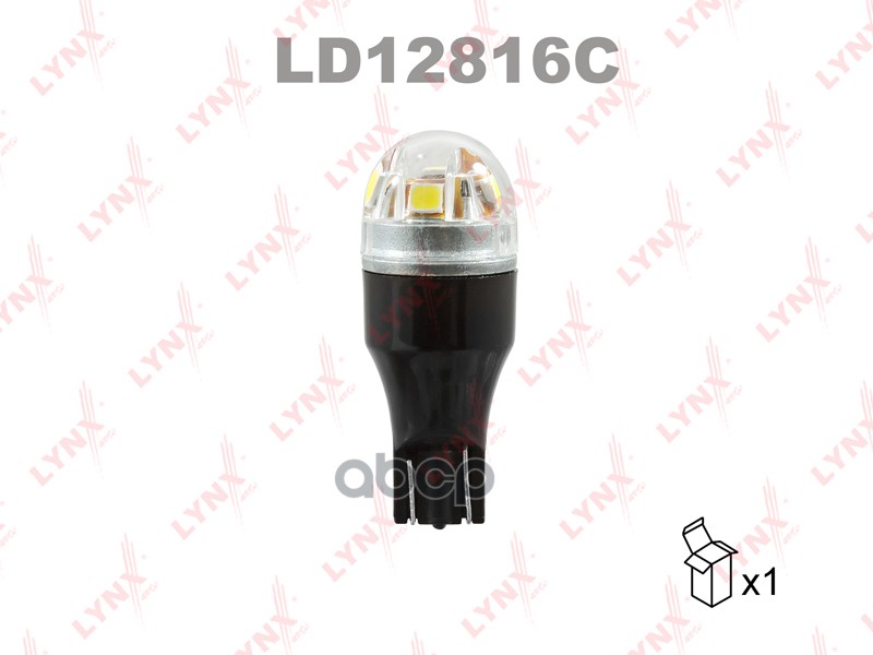 Лампа светодиодная LED W16W T15 12V W2.1x9.5d 5500K Canbus LYNXauto арт. ld12816c